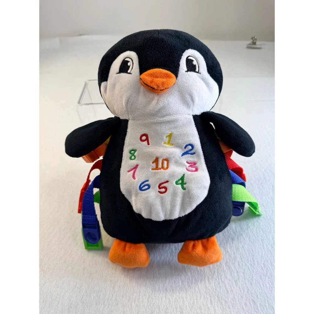 Buckle Toy Pippi Penguin Sensory Plush Learning Toy Numbers Zipper Fine Motor